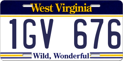 WV license plate 1GV676