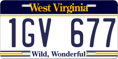 WV license plate 1GV677