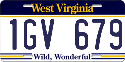 WV license plate 1GV679