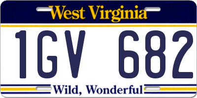 WV license plate 1GV682