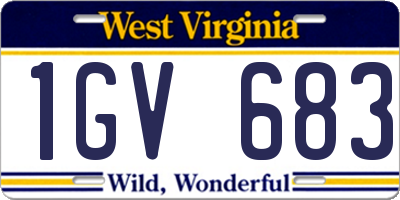 WV license plate 1GV683