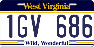 WV license plate 1GV686