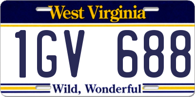 WV license plate 1GV688