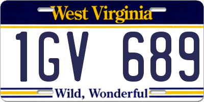 WV license plate 1GV689