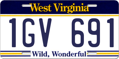 WV license plate 1GV691