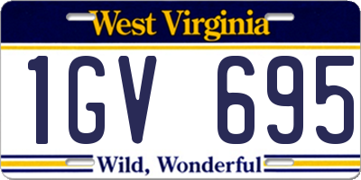 WV license plate 1GV695
