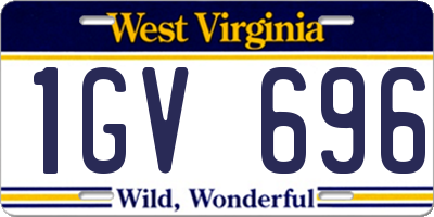 WV license plate 1GV696