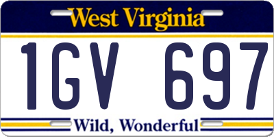 WV license plate 1GV697