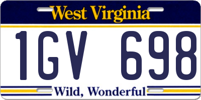 WV license plate 1GV698