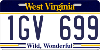WV license plate 1GV699