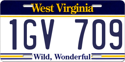 WV license plate 1GV709