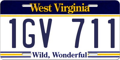 WV license plate 1GV711
