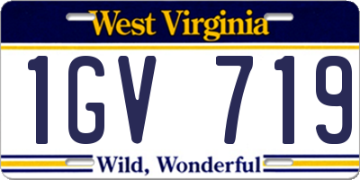 WV license plate 1GV719