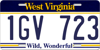 WV license plate 1GV723