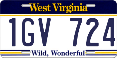 WV license plate 1GV724