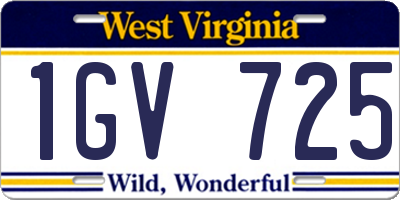 WV license plate 1GV725