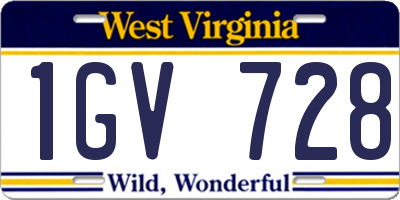 WV license plate 1GV728
