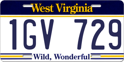 WV license plate 1GV729