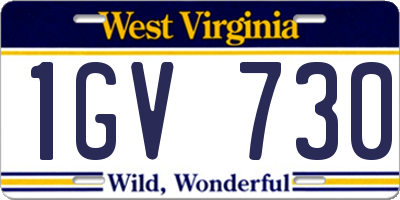 WV license plate 1GV730