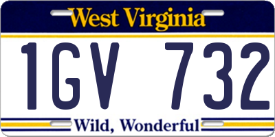 WV license plate 1GV732