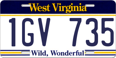 WV license plate 1GV735