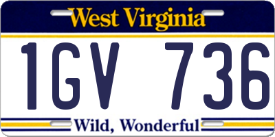 WV license plate 1GV736