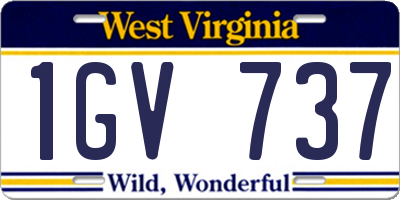 WV license plate 1GV737