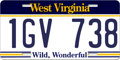 WV license plate 1GV738