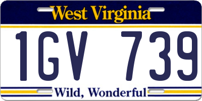 WV license plate 1GV739