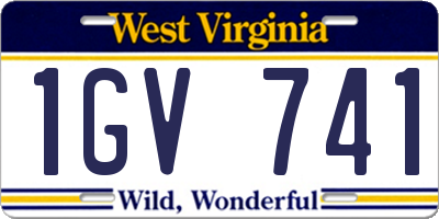 WV license plate 1GV741
