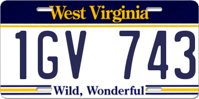 WV license plate 1GV743
