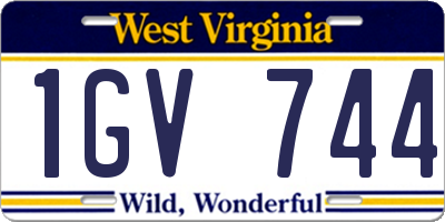 WV license plate 1GV744