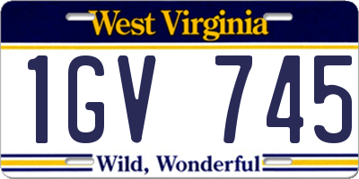 WV license plate 1GV745