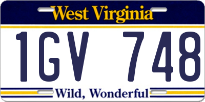 WV license plate 1GV748