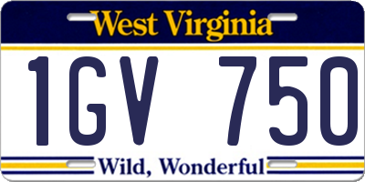 WV license plate 1GV750
