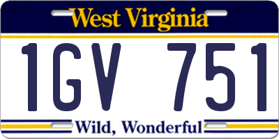 WV license plate 1GV751