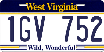 WV license plate 1GV752