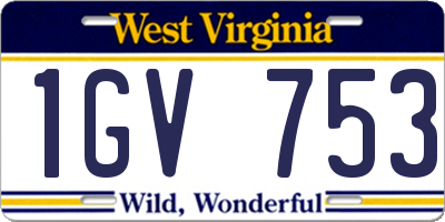 WV license plate 1GV753