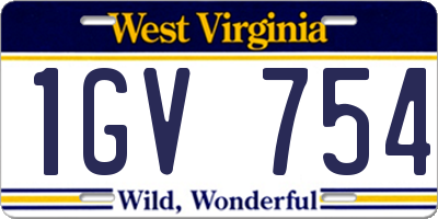 WV license plate 1GV754