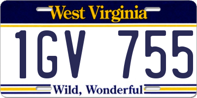 WV license plate 1GV755