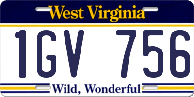 WV license plate 1GV756