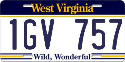 WV license plate 1GV757