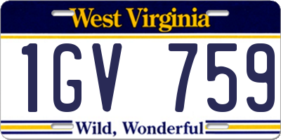 WV license plate 1GV759
