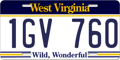 WV license plate 1GV760