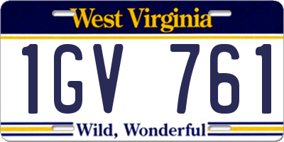 WV license plate 1GV761
