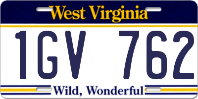 WV license plate 1GV762