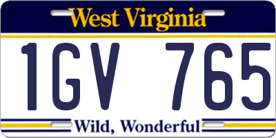 WV license plate 1GV765