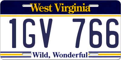 WV license plate 1GV766