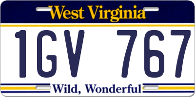 WV license plate 1GV767
