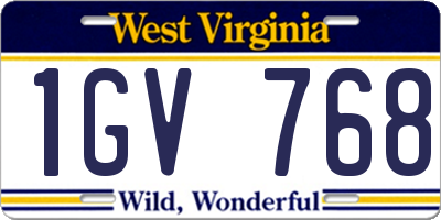 WV license plate 1GV768